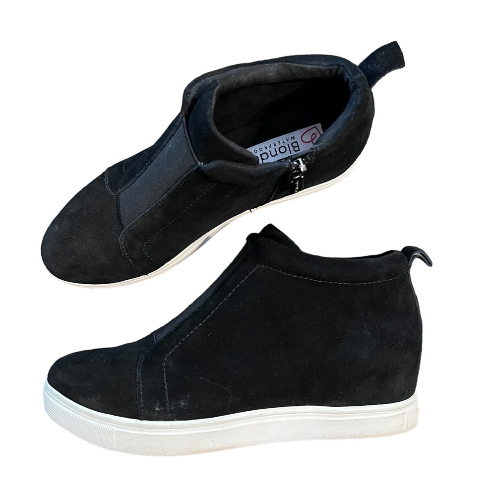 BLONDO Waterproof Hidden Wedge Suede Sneaker Booties